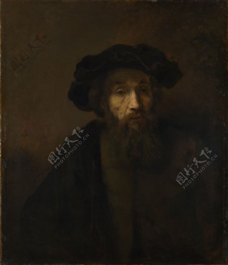 RembrandtABeardedManinaCap高清西方古典人物宗教人物神话人物巴洛克艺术油画装饰画