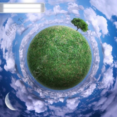 绿色的地球图片素材300dpi环保绿色草地蓝天白云地球星球高清图片创意图片