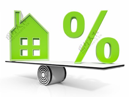 房子和百分比符号意义的投资或折扣