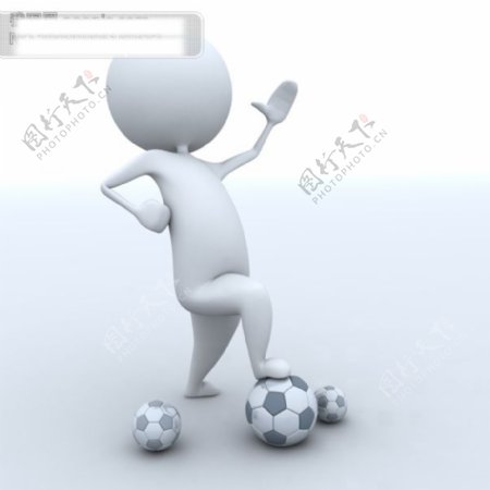 踢足球的3D小人高清图片