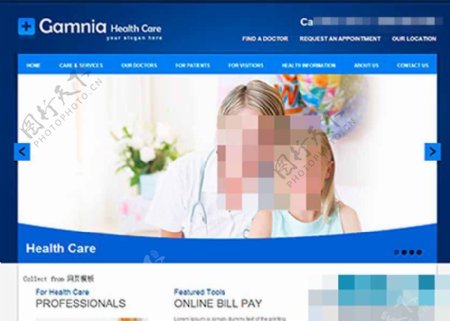蓝色大气医院医疗保健HTML网站模板