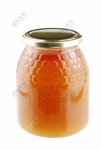 自制蜂蜜在白色的玻璃瓶