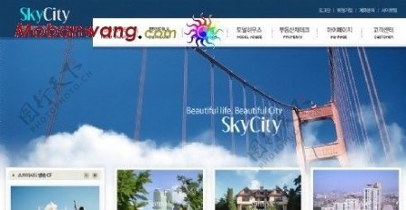 城市天空景点介绍网页模板