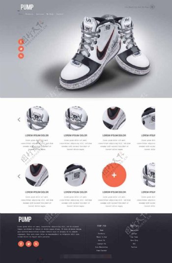 运动鞋外贸商务网站模板