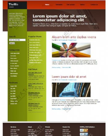 锌绿色CSS网页模板