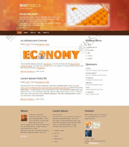橙色商业CSS网页