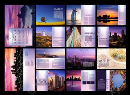 紫色高贵外国旅游酒店宣传画册