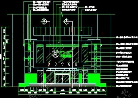 资料展架填单台柱子营业厅门面实例装修施工图纸cad详图31