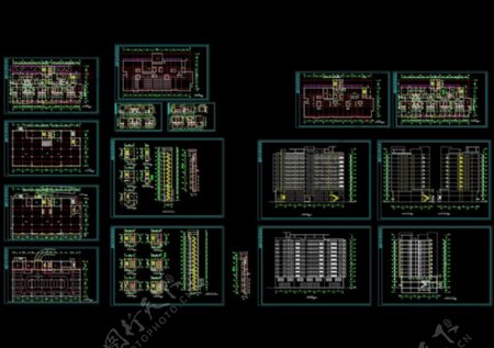 板式小高层cad建筑图纸