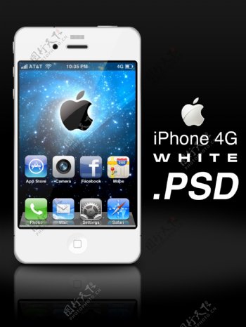 白色苹果iphone4g手机图片