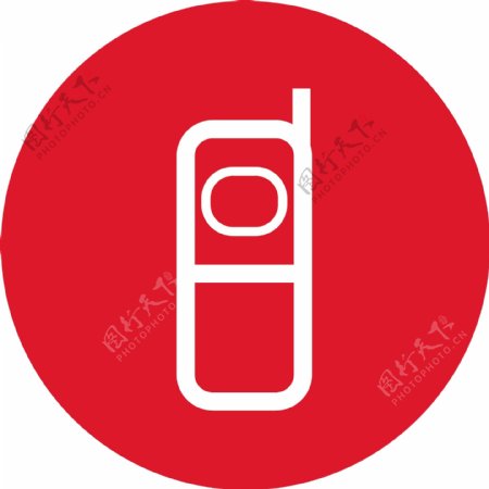 红色背景手机图标