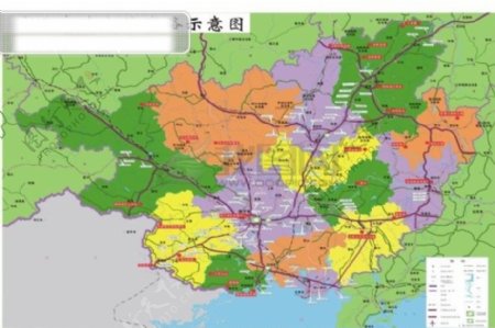 广西高速公路线路图广西地图公路路线图CDR格式