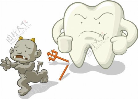 韩国卡通保护牙齿矢量