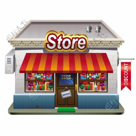 小商店建筑模型