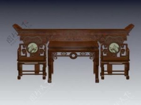 中式桌子3d模型家具图片46