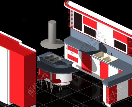 下载模块化自动CAD3D厨房