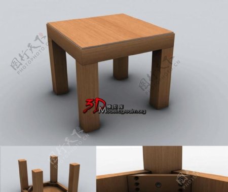 精致的木质小方桌table