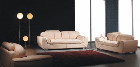 现代休闲皮沙发图片