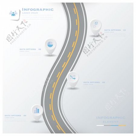 城市道路交通信息图表元素矢量图04