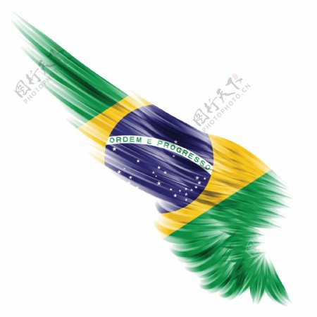 巴西国旗创意翅膀变形