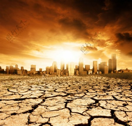 地球警告自然灾害干旱干涸的地表