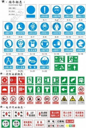 指令标志消防安全标志电力行业标志