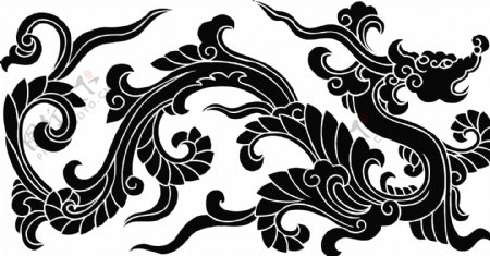 中国古典龙纹矢量素材龙矢量图传统图案矢量图花纹矢量