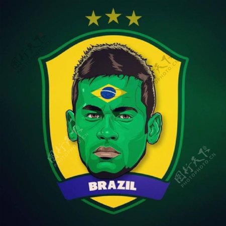 2014巴西世界杯球星插画内马尔