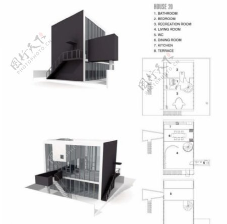 现代建筑3d模型图片