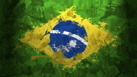 复古涂鸦巴西国旗