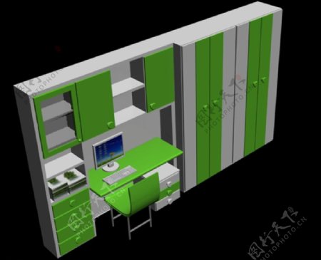 3dmax电脑柜模型图片