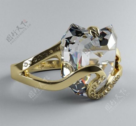 3d钻石戒指模型图片