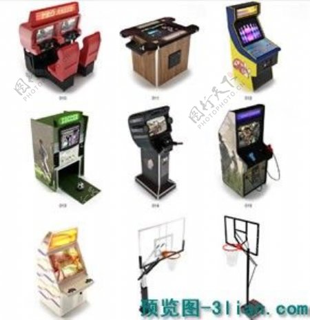 游戏机篮球架3D模型