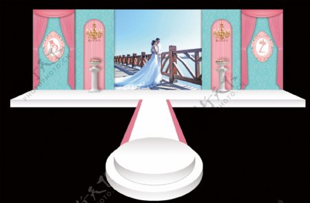 粉蓝色婚礼效果设计图