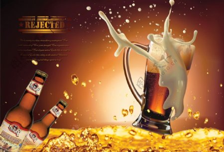 欧美经典啤酒广告设计PSD分层素材1