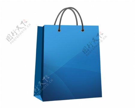 蓝色购物袋手提袋塑料袋效果图展示图成品图