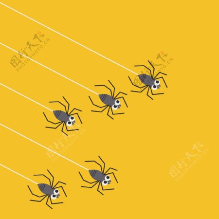 印花矢量图卡通生活元素蜘蛛童装免费素材