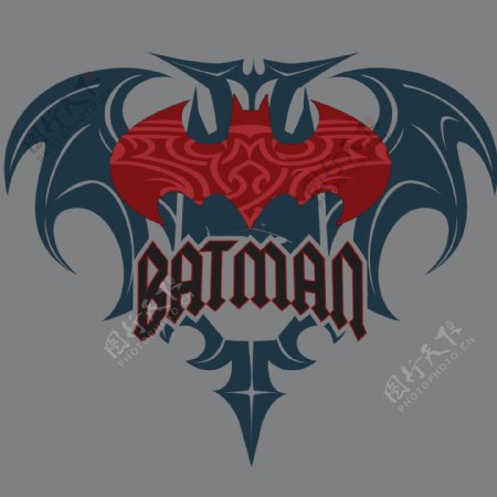 印花矢量图徽章标记文字英文蝙蝠侠免费素材
