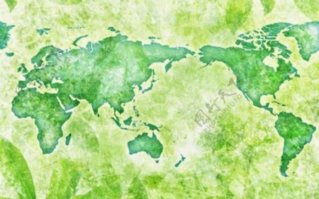 绿色世界地图