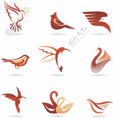 鸟形logo图片