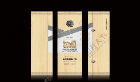 葡萄酒木制包装盒图片