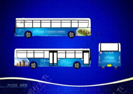 公交大巴车身广告房地产VI企业识别系统