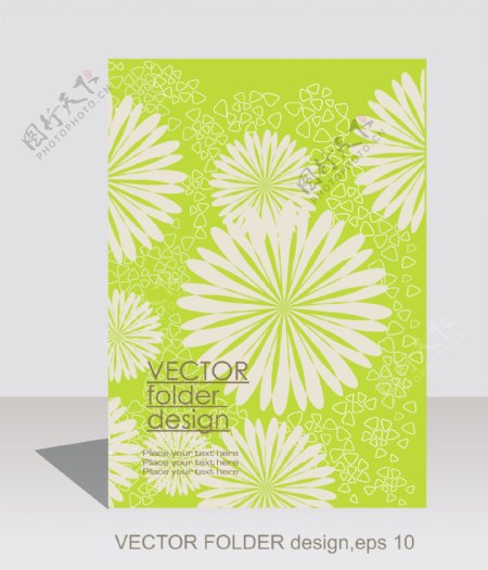 矢量植物花纹画册封面设计