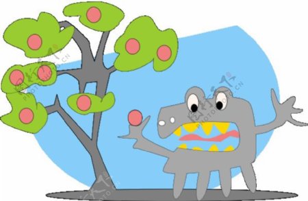 苹果和怪物的剪辑艺术救助树