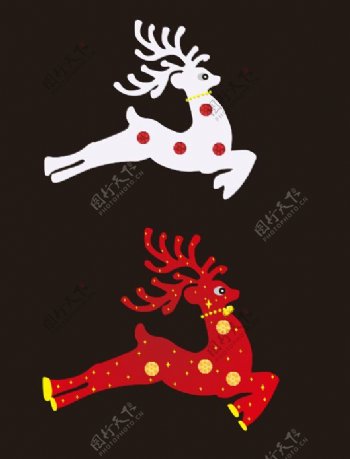 红白色圣诞鹿装饰
