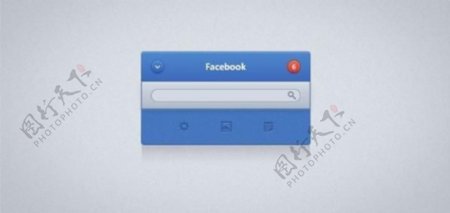 蓝色的facebook搜索小部件PSD