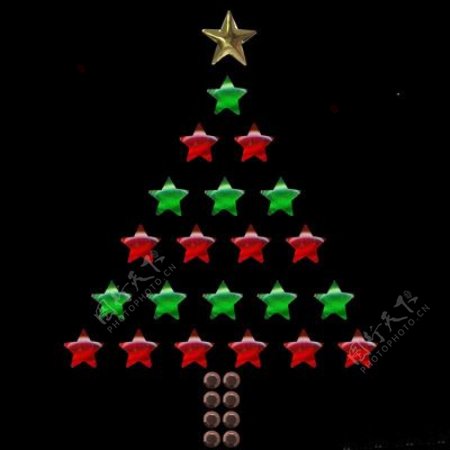 铆钉铆钉圣诞树圣诞节五角星免费素材