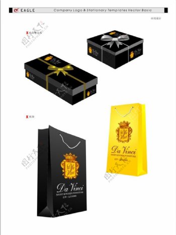 泛华达芬奇礼品赠品盒手提袋设计图片