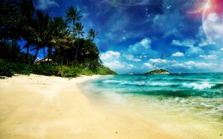 海滩沙滩背景图片