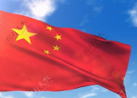 中国国旗飘动图片